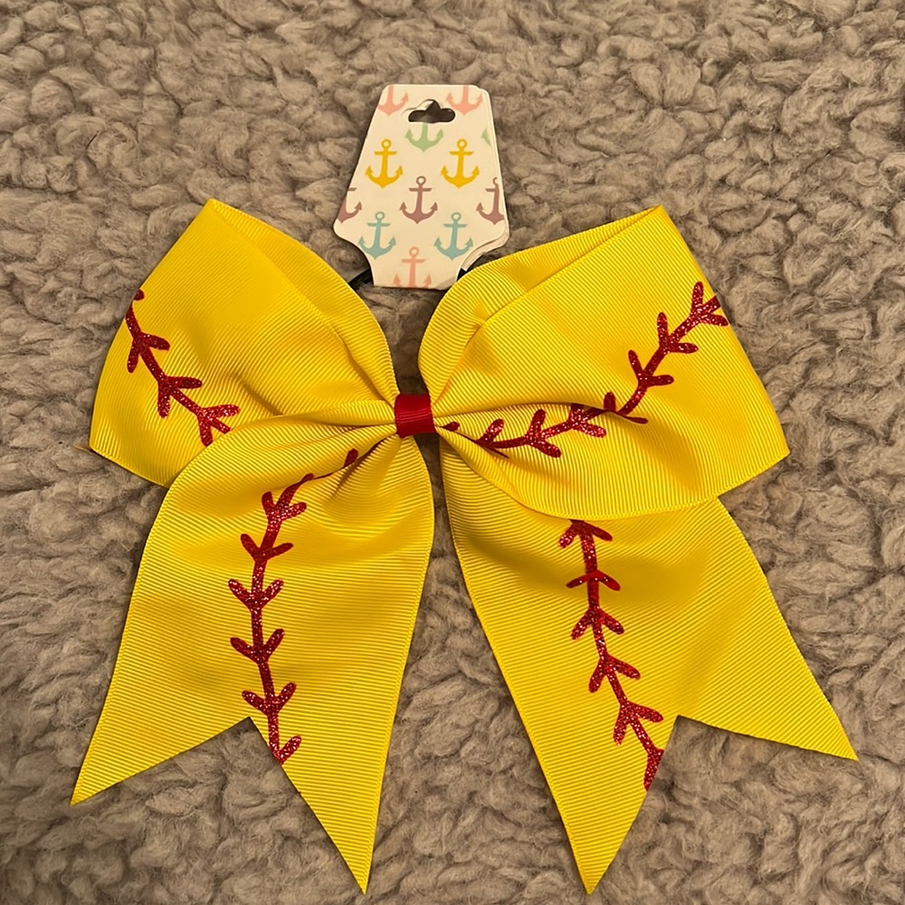 Softball hair bow